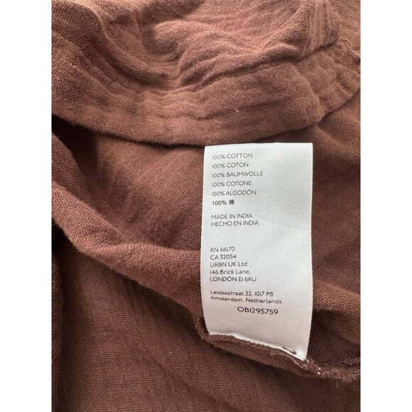 Urban Outfitters Addison Button Down Shirt Blouse Size Small Gauzey Raw Hem Punk - Picture 10 of 11